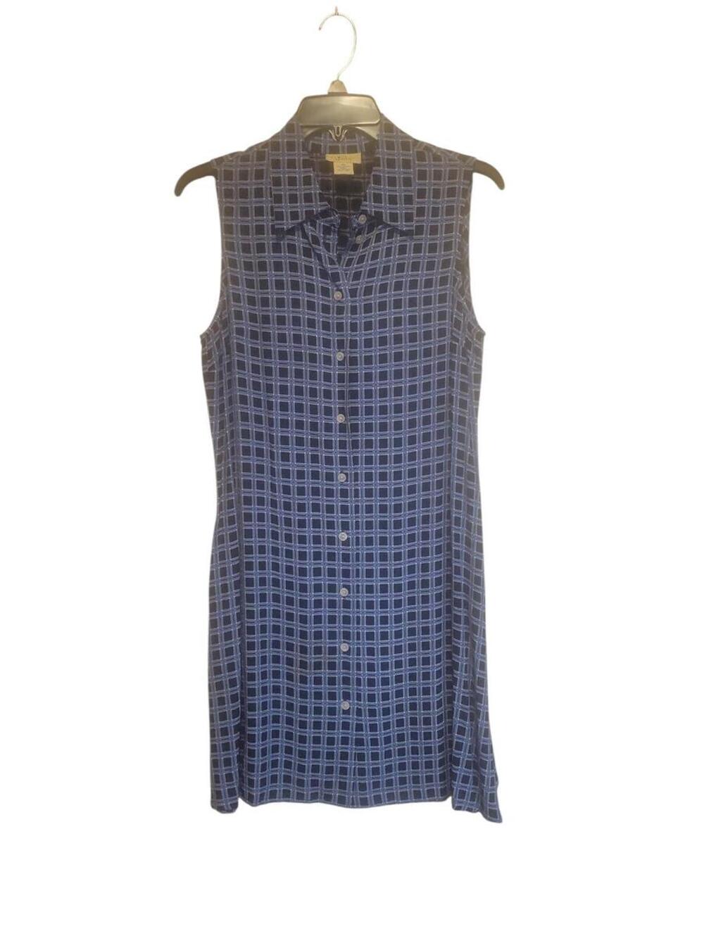 Limited America Women's Sleeveless Button Front Geometric Print Dress Size M